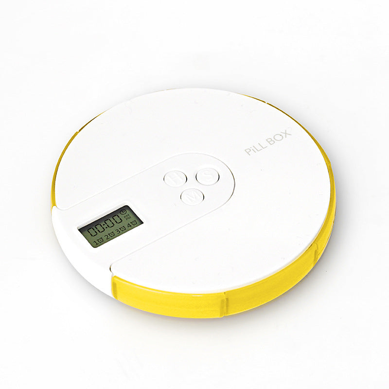 Travel pill organizer with digital timer and alarm