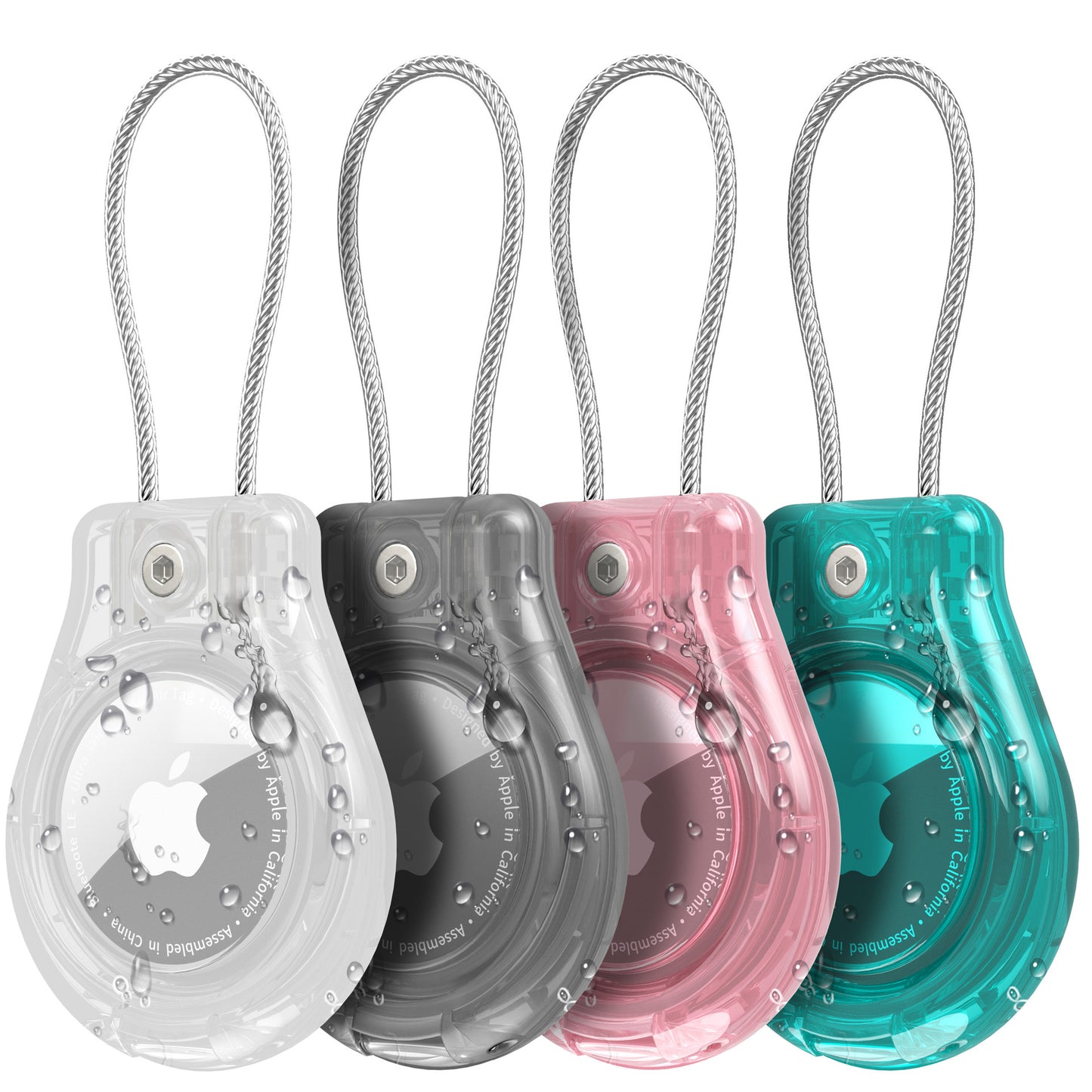 Waterproof AirTag case with durable PC shell and chain