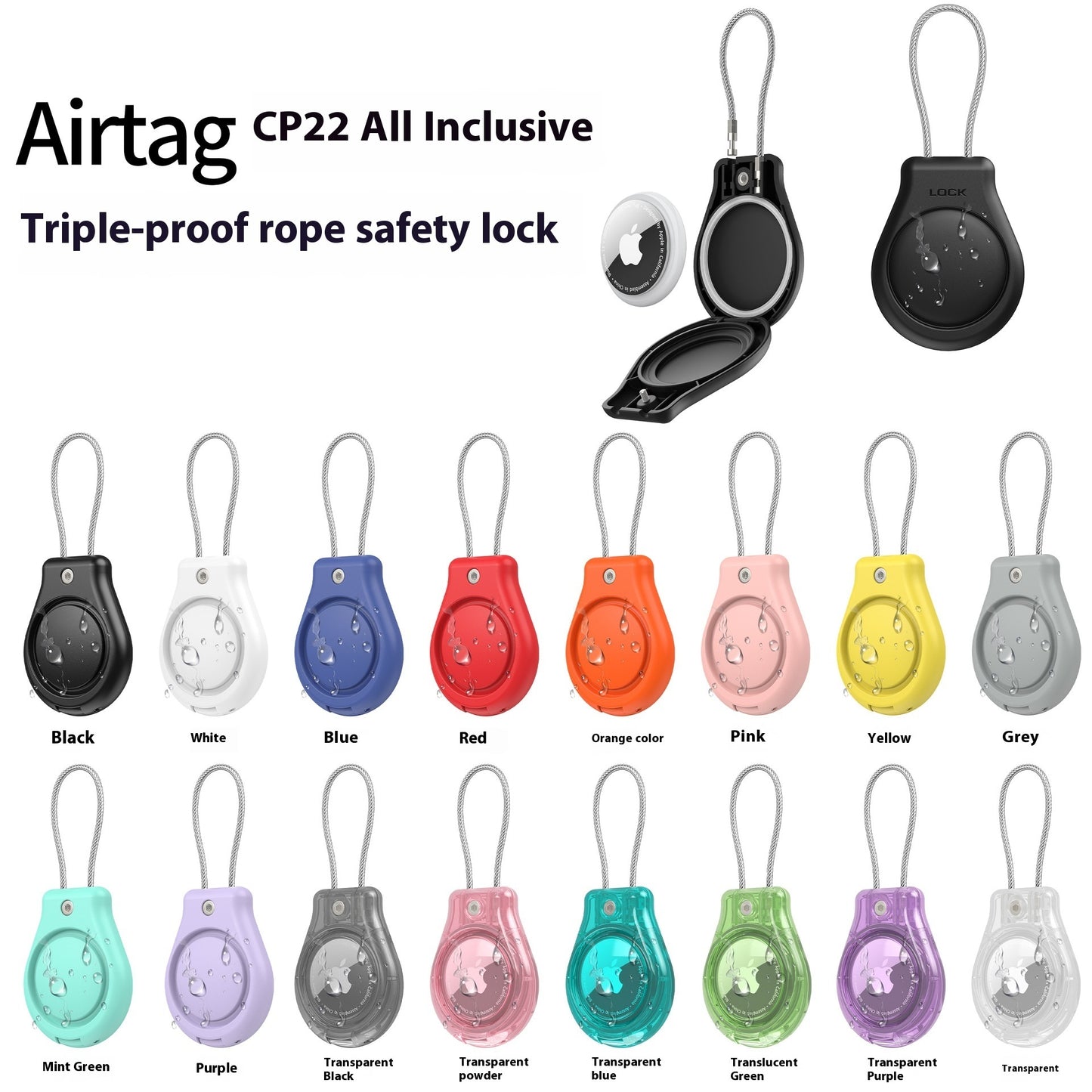 irTag holder with metal chain for travel and personal belongings