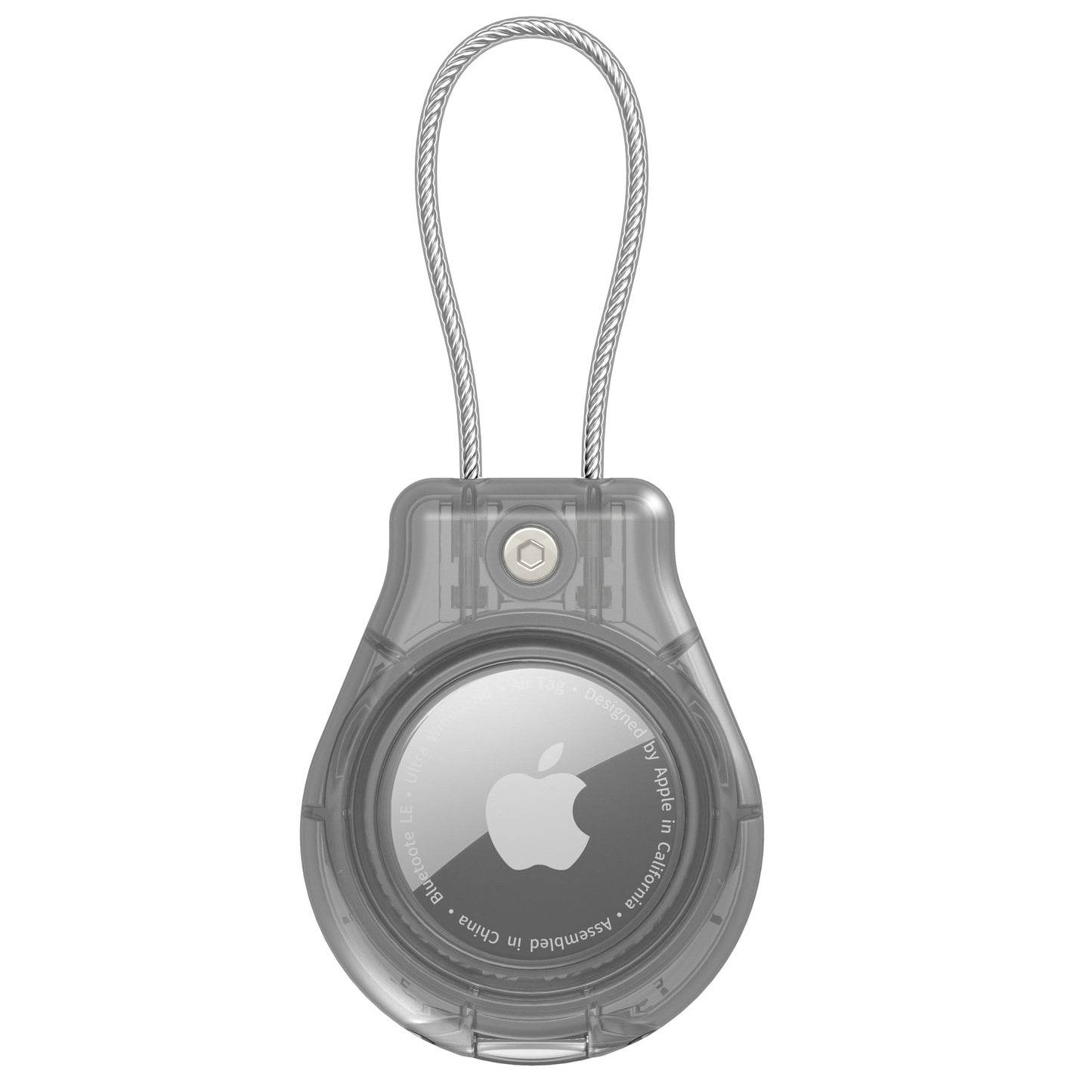 AirTag holder with metal chain for travel and personal belongings
