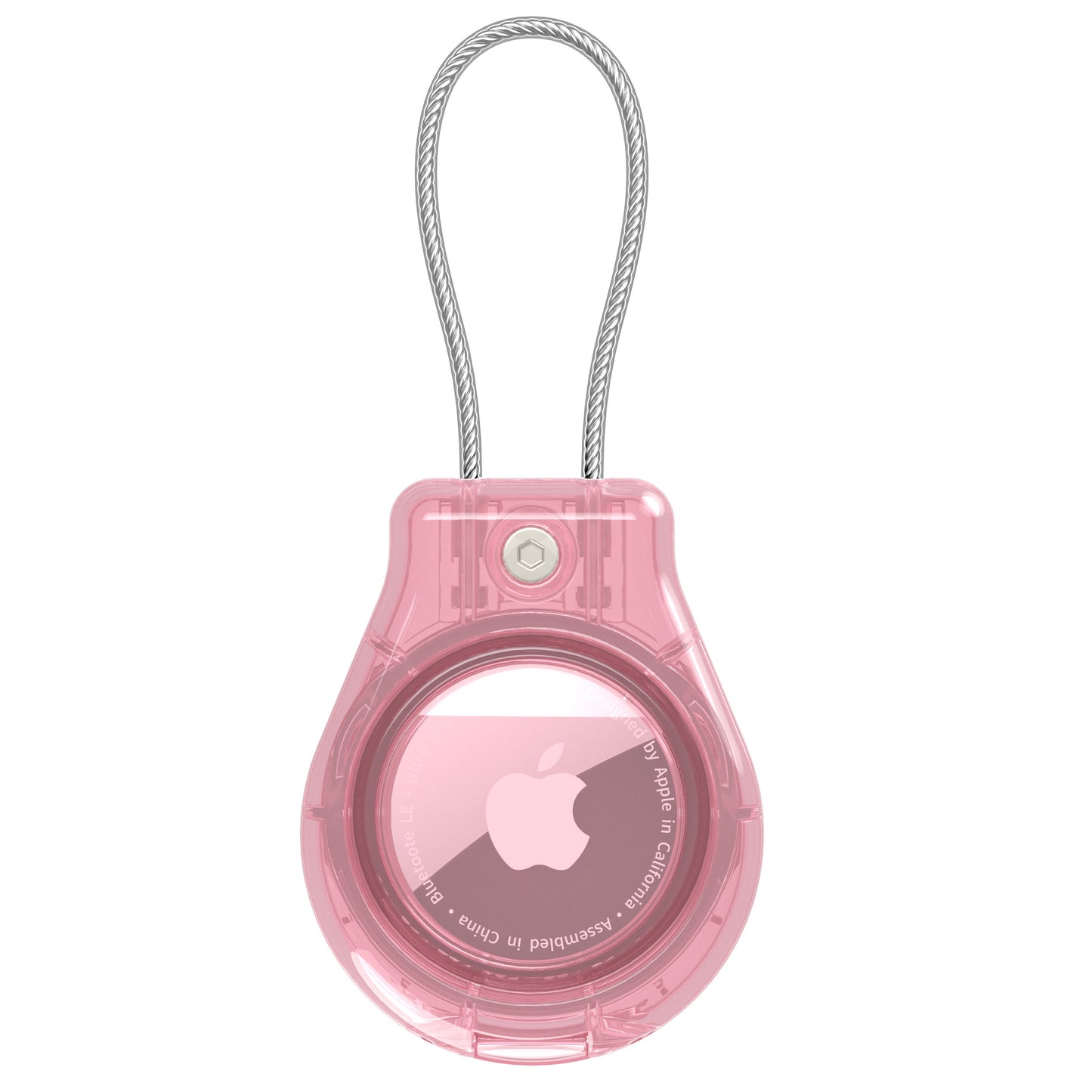 Waterproof AirTag case in pink for added protection