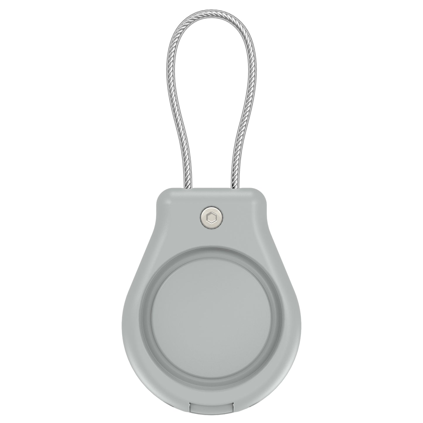 Apple AirTag protective cover with necklace for everyday carry in gray
