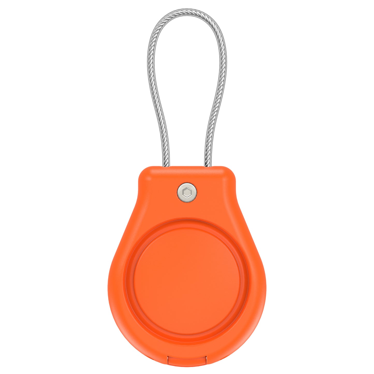 Apple AirTag protective cover with necklace for everyday carry in orange