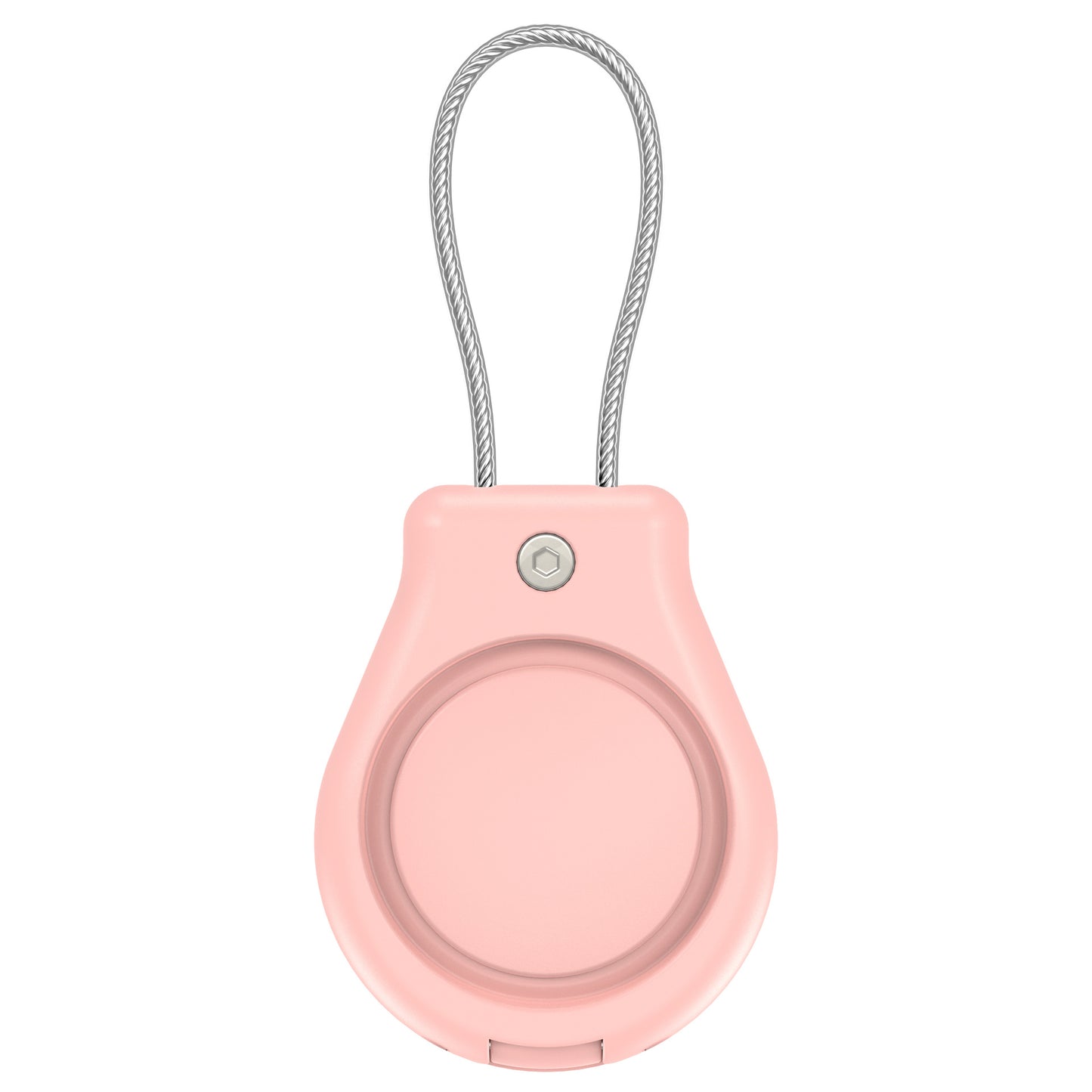 Apple AirTag protective cover with necklace for everyday carry in pink