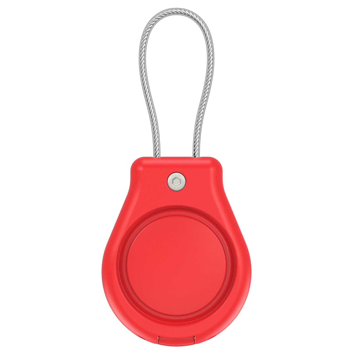 Apple AirTag protective cover with necklace for everyday carry in red