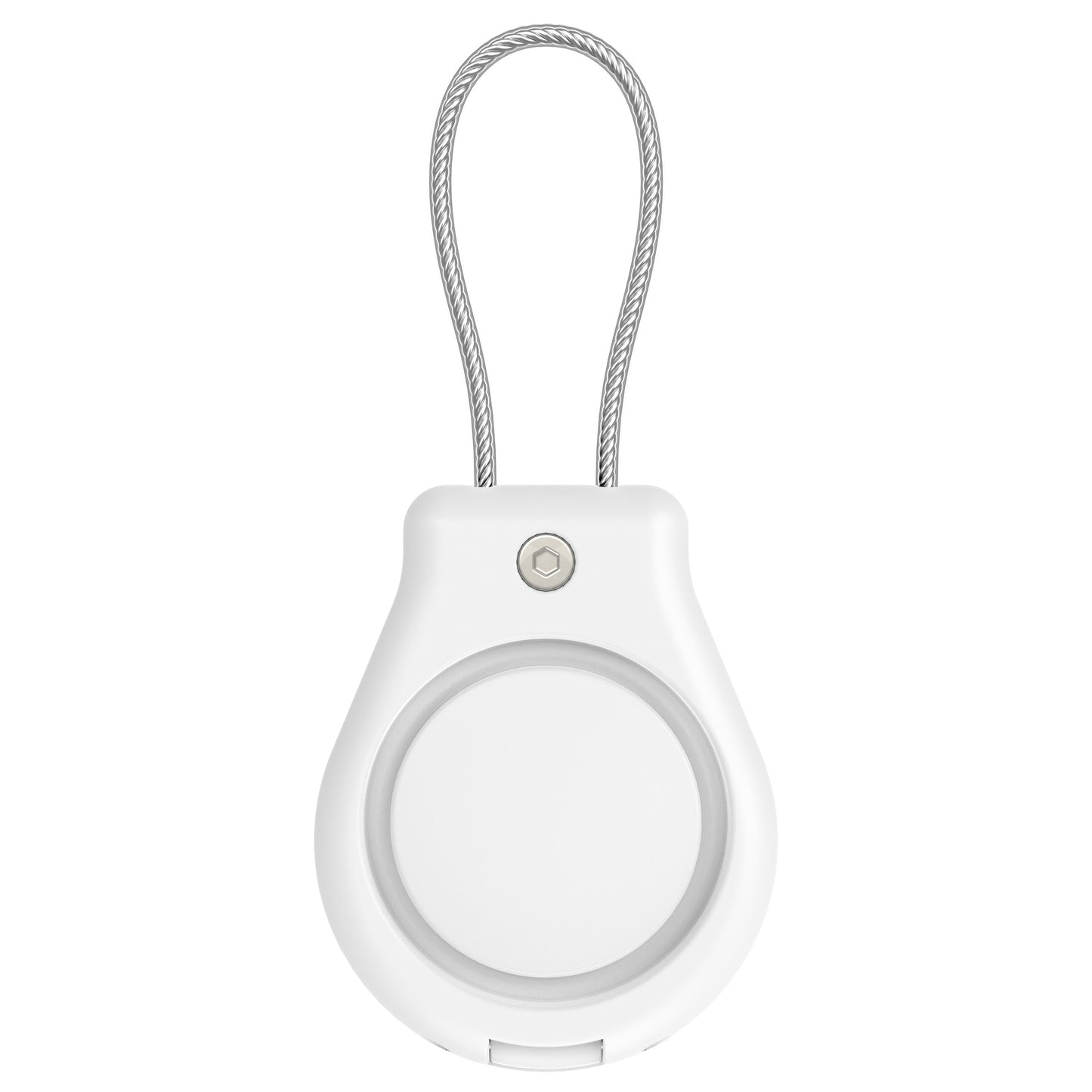 Apple AirTag protective cover with necklace for everyday carry in white