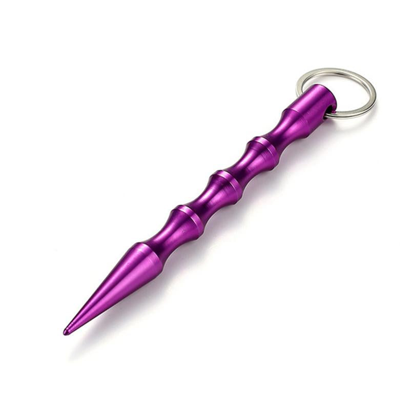 Portable aluminum personal safety stick for keys or bags