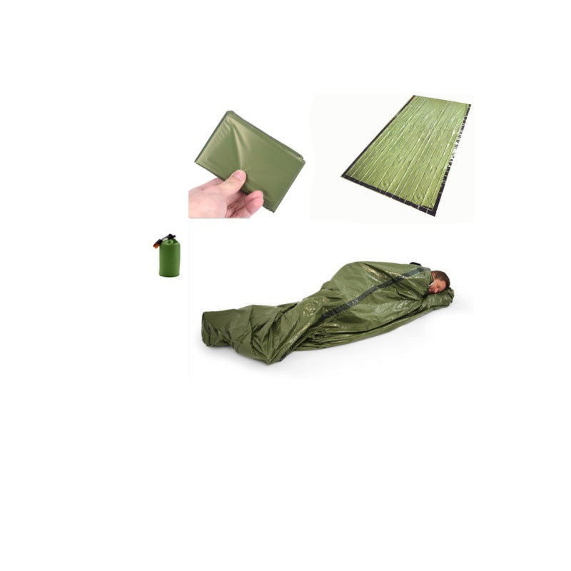 Compact thermal sleeping bag for camping and emergency preparedness