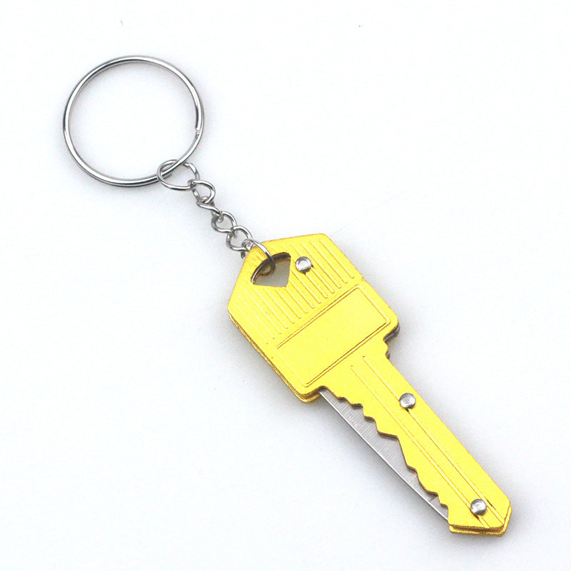 Portable EDC utility knife attached to a keychain