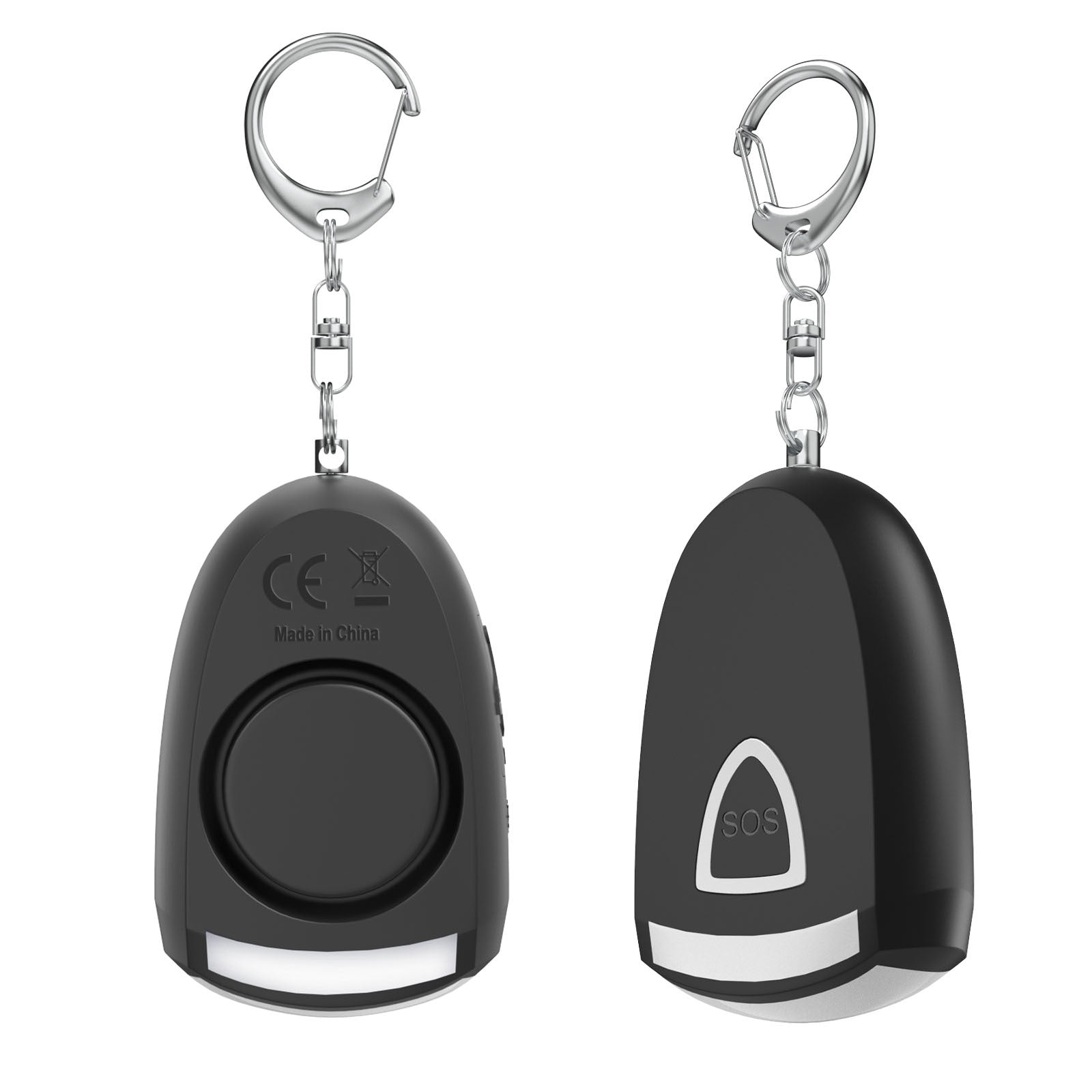 Compact self-defense alarm with light designed for easy carrying and instant emergency alert in unsafe situations.