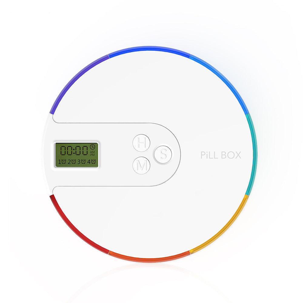 Electronic pill box with countdown timer for daily medications