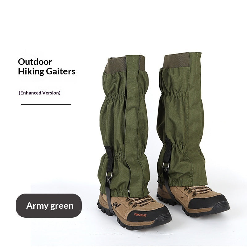 Durable leg gaiters for outdoor hiking and mountaineering