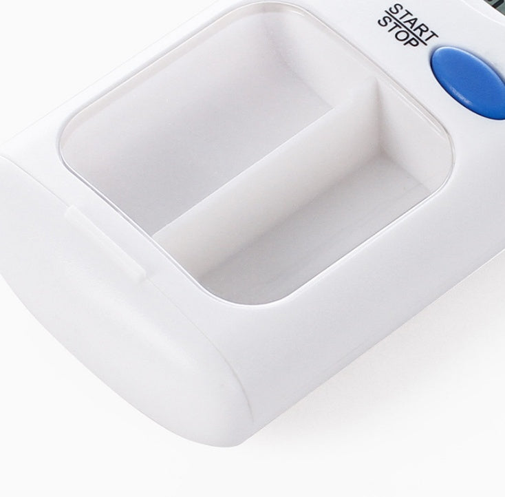 Portable electronic pill box with timer and medication reminder