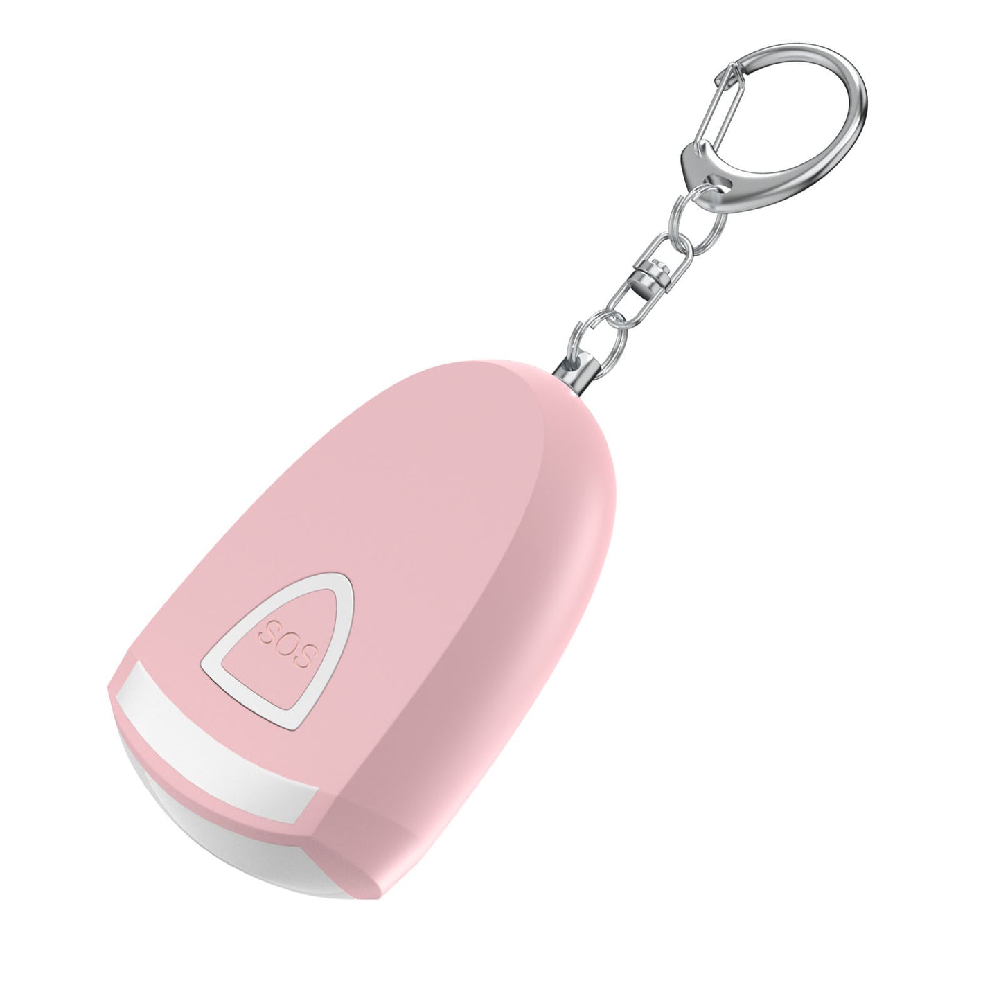 Emergency rechargeable personal alarm with built-in light for women, elderly, and children for daily safety use in pink.
