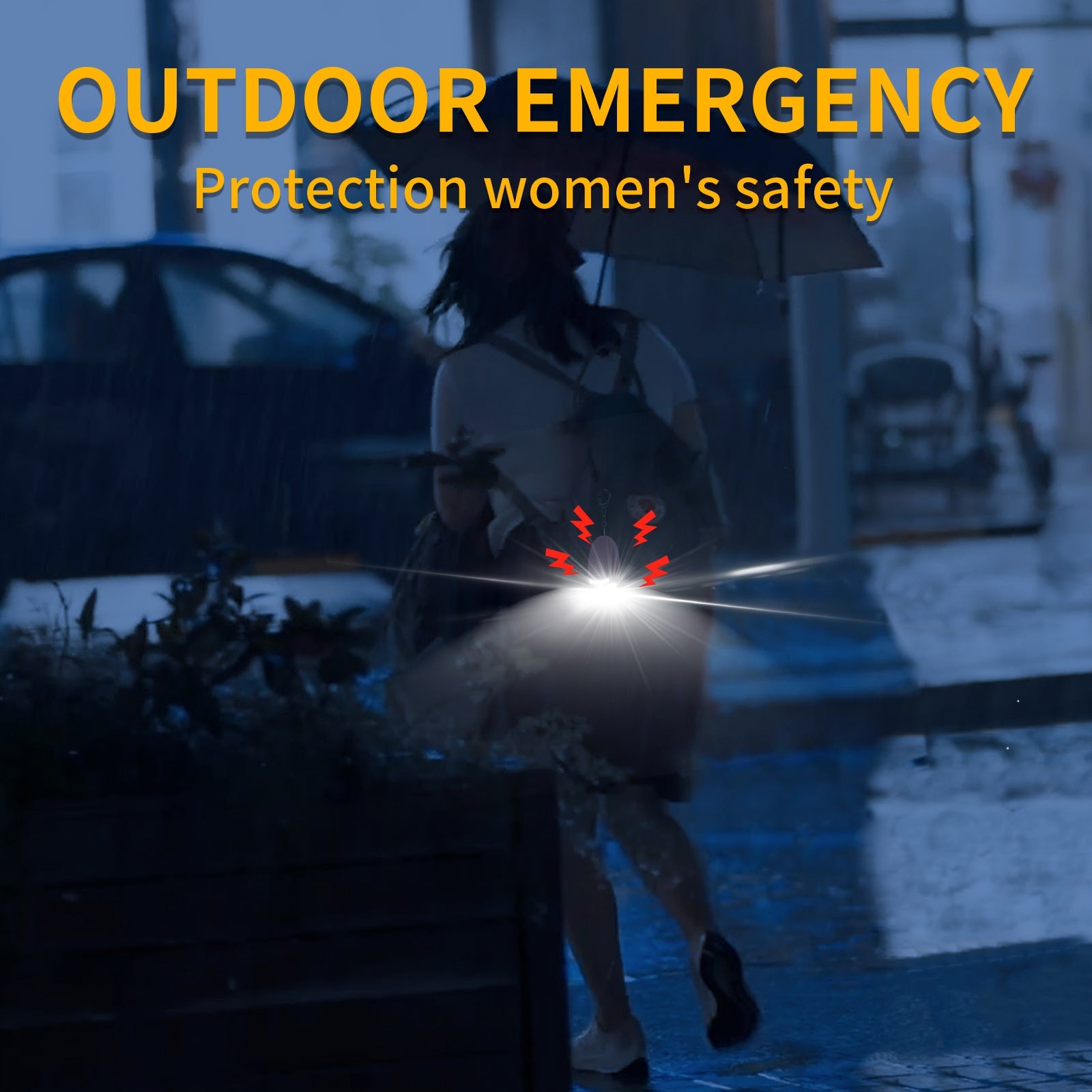 Emergency rechargeable personal alarm with built-in light for women, elderly, and children for daily safety use.