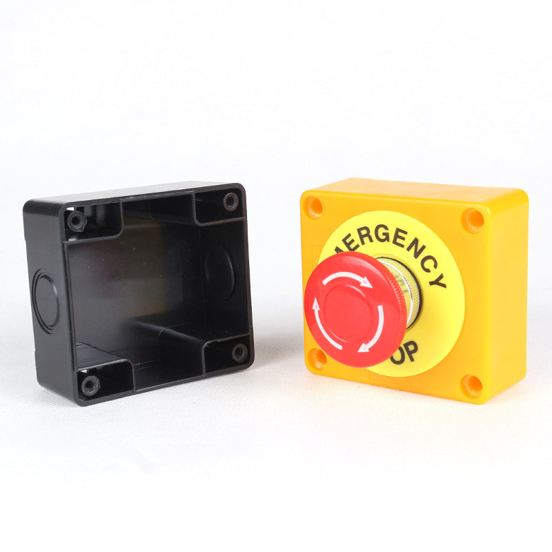 Emergency shut-off push button for machine safety systems