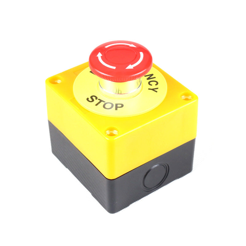 Emergency shut-off control box with screw-type wiring