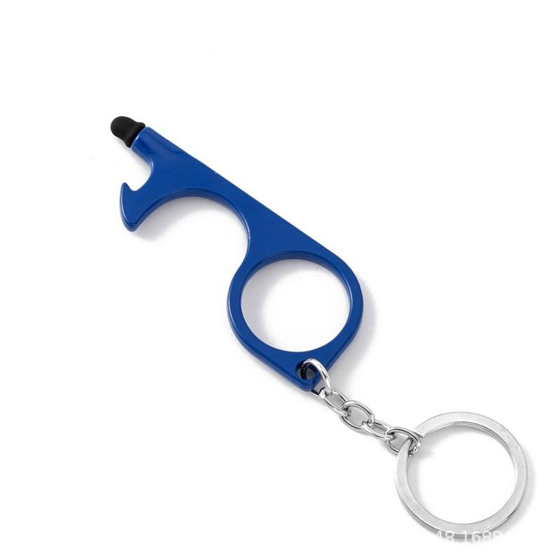 Multifunction hands-free door opener for commuting and travel in blue