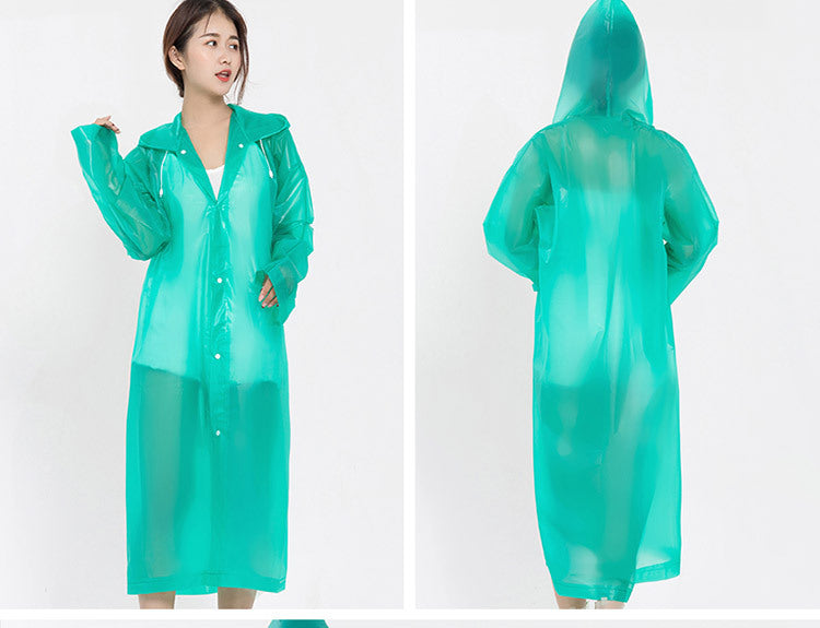 Windproof reusable rain poncho for outdoor activities and travel