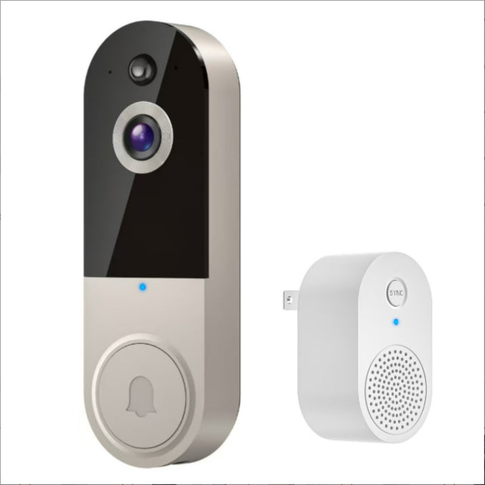 Smart doorbell and chime on a white background