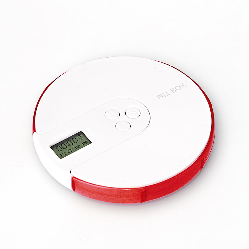 Seven-day pill organizer with electronic medication reminders