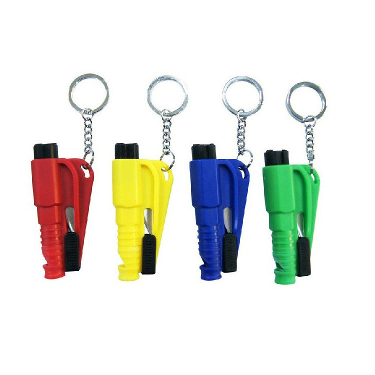Mini car window breaker emergency escape tool on a white background