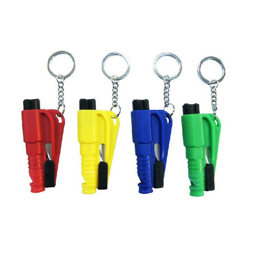 Mini car window breaker emergency escape tool on a white background