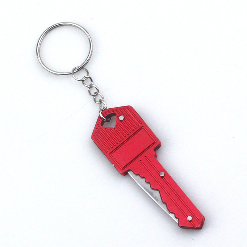 Compact metal keychain knife with electroplated finish