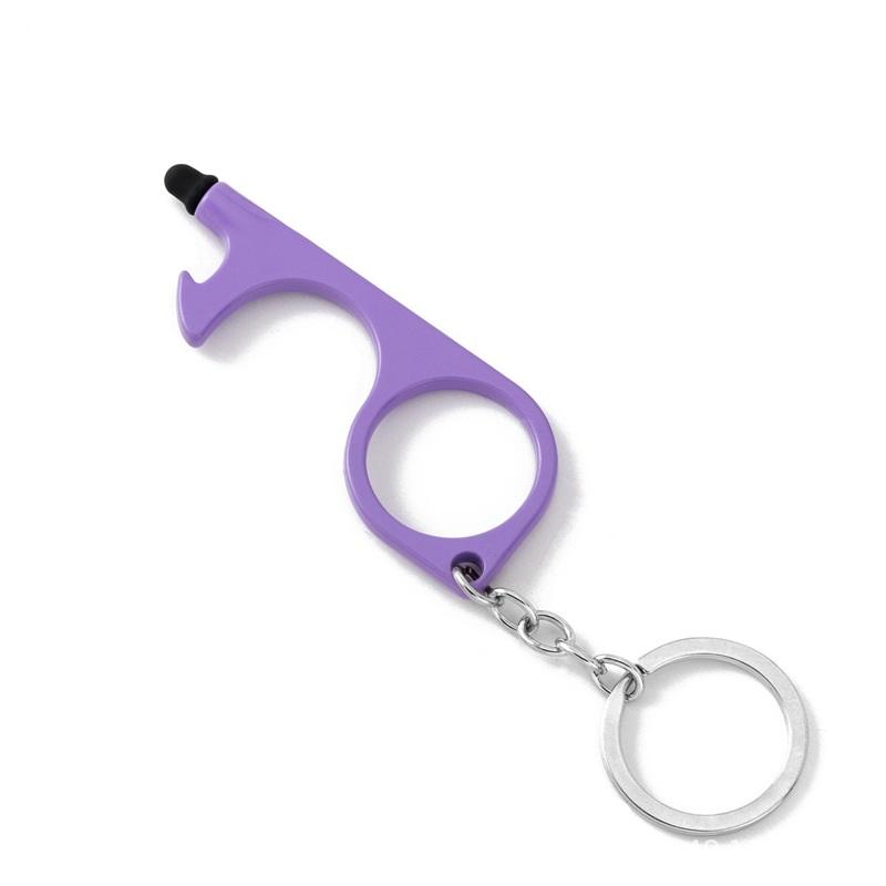 Touch-free door opener keychain for everyday carry