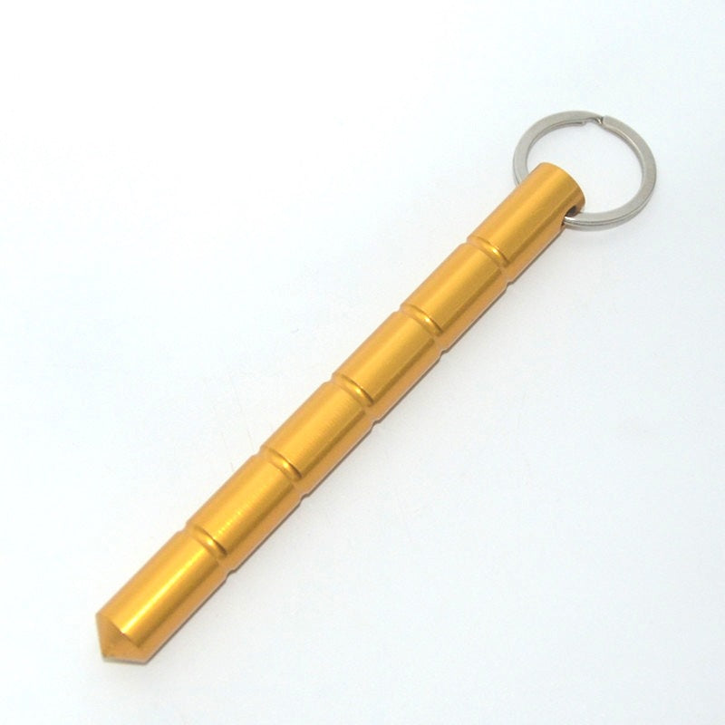 Round and compact personal safety keychain made from aluminum alloy