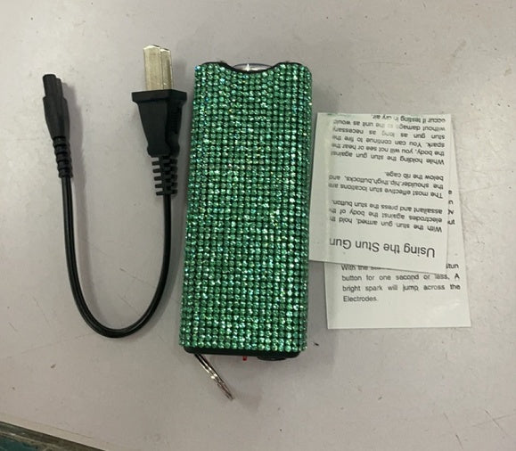 Rechargeable safety flashlight with compact design in green