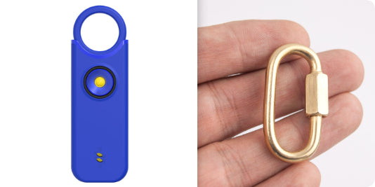 outdoor self defense personal alarm keychain for emergency protection in blue