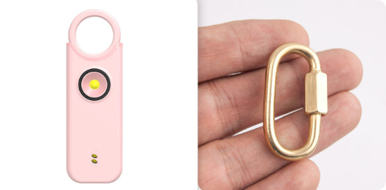 pink outdoor self defense personal alarm keychain for emergency protection