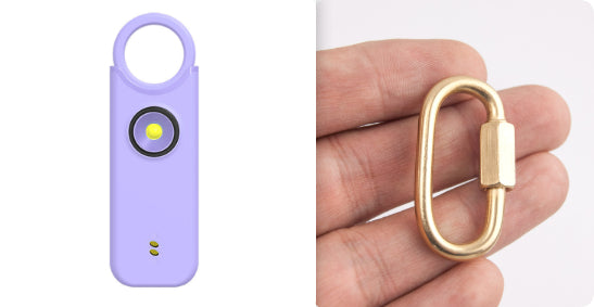 purple outdoor self defense personal alarm keychain for emergency protection