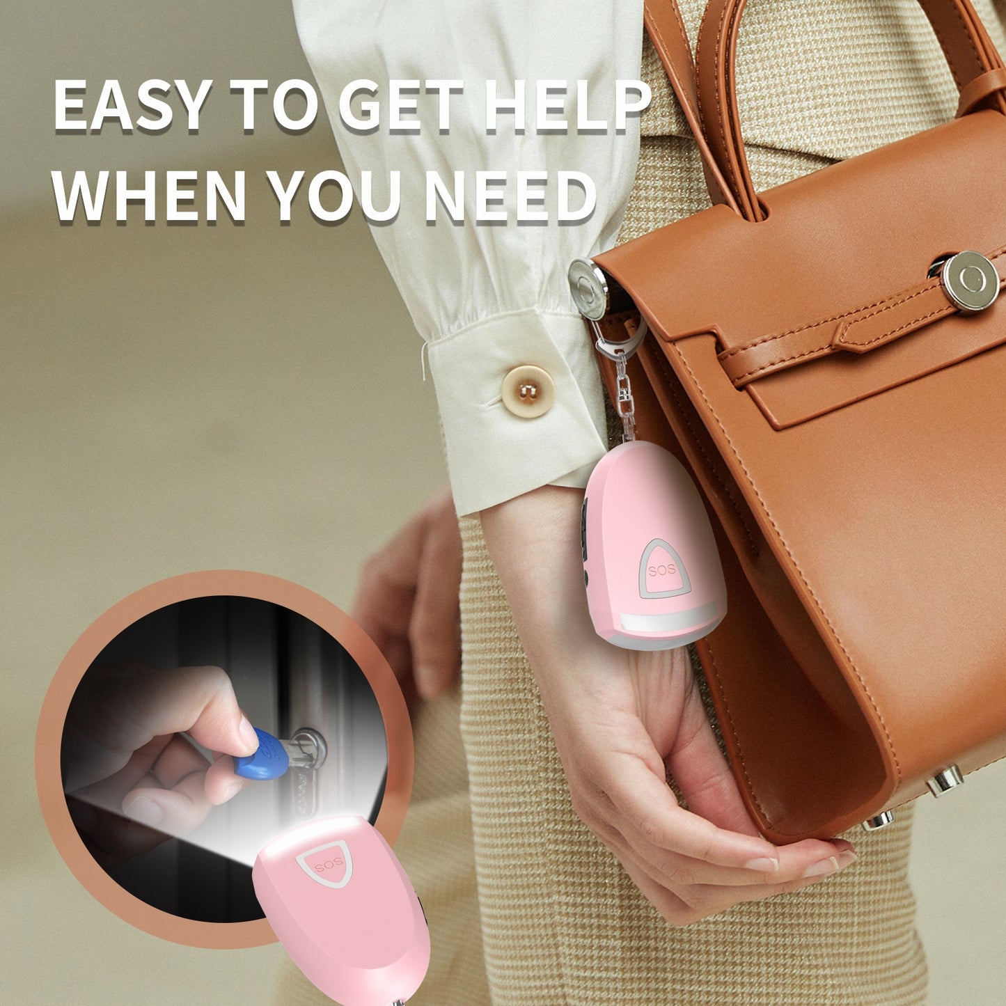 Rechargeable personal alarm with light designed for women, elderly, and children for emergency self-defense and daily safety use.