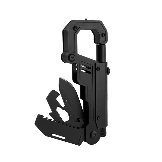 Portable multi-tool carabiner for travel and emergency preparedness