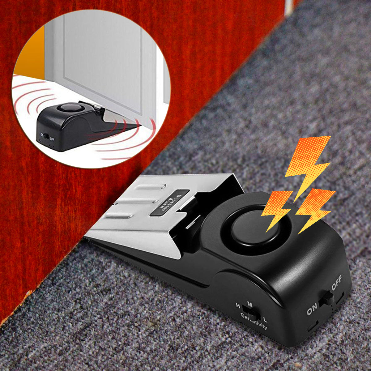 travel door stop alarm for women 120db portable safety device