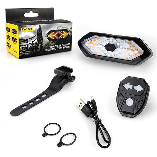 USB rechargeable bicycle turn signal light with built-in horn