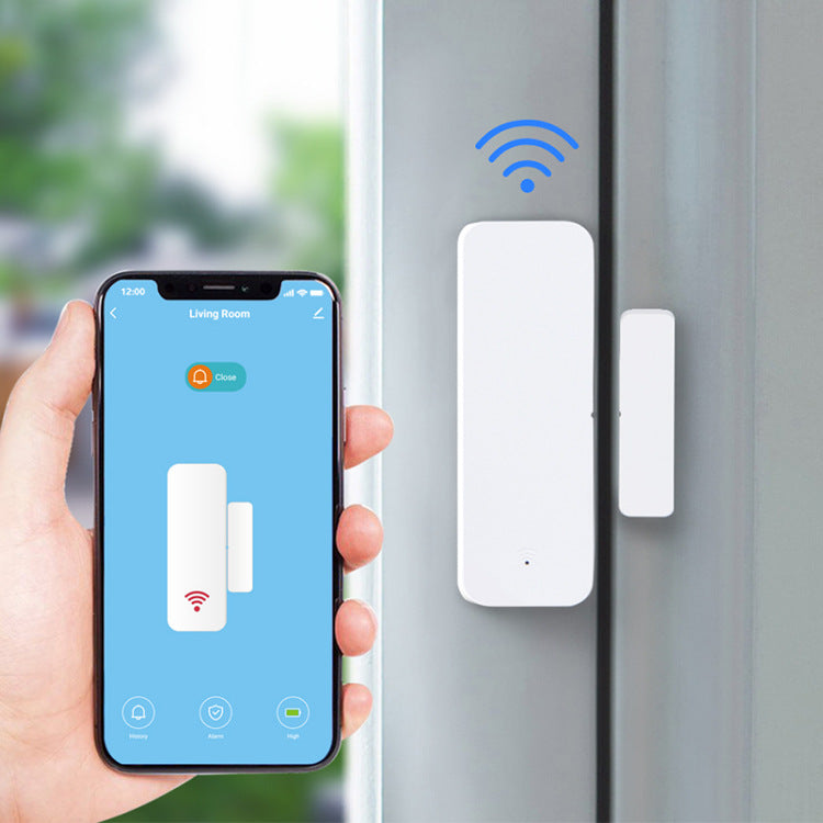 WiFi smart door and window sensor alarm with mobile app notifications for home security